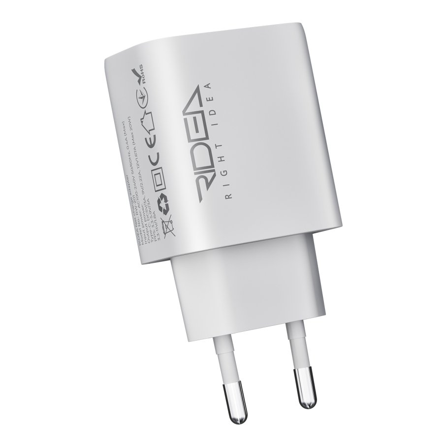 Мережевий Зарядний Пристрій Ridea RW-20125 Rapid Pro 1USB-C QC/PD 20W+Type-C to Lightning - Зображення 4