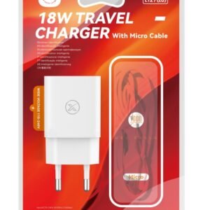 Мережевий Зарядний Пристрій XO L127 1USB QC 18W+USB to Micro New Logo