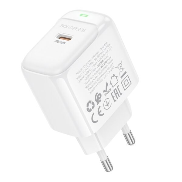 Мережевий Зарядний Пристрій Borofone BAS43A 1USB-C PD/QC 20W