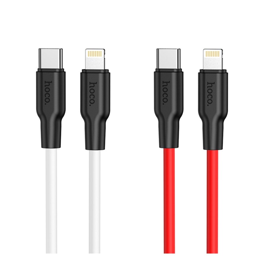Кабель USB Hoco X21 Plus Silicone PD 20W Type-C to Lightning
