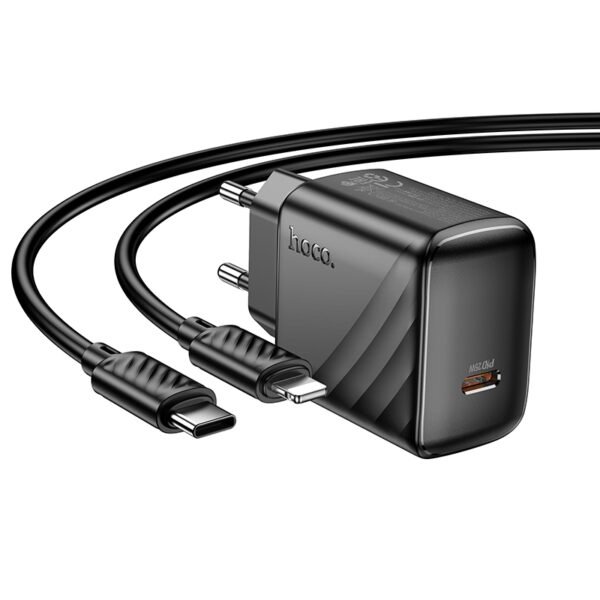 Мережевий Зарядний Пристрій Hoco CS24A 1USB-C PD/QC 25W+Type-C to Lightning