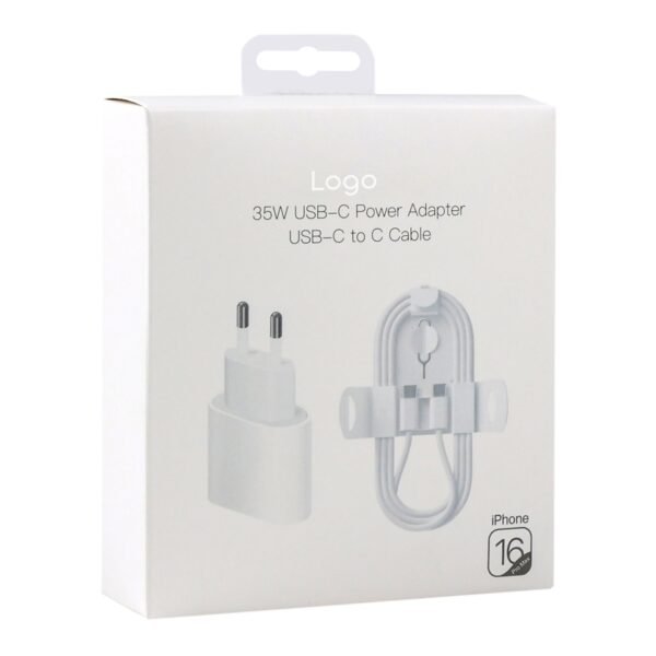 Мережевий Зарядний Пристрій For IP PD35W 16 Pro Max+Type-C to Type-C 1:1