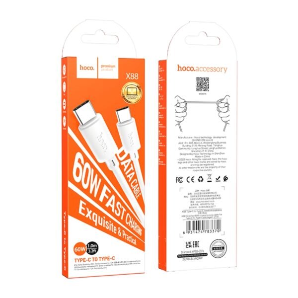 48d4c02e-6526-11ef-80b8-9457a566888c-big.jpg Кабель USB Hoco X88 Gratified 60W Type-C to Type-C