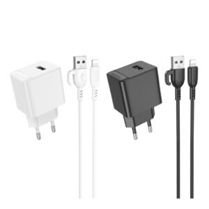 Мережевий Зарядний Пристрій Borofone BAS11A 1USB 2.1A+USB to Lightning