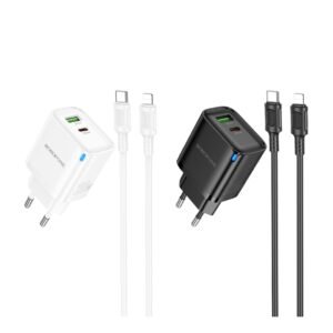 Мережевий Зарядний Пристрій Borofone BA83A 1USB-C/1USB PD/QC 20W+Type-C to Lightning
