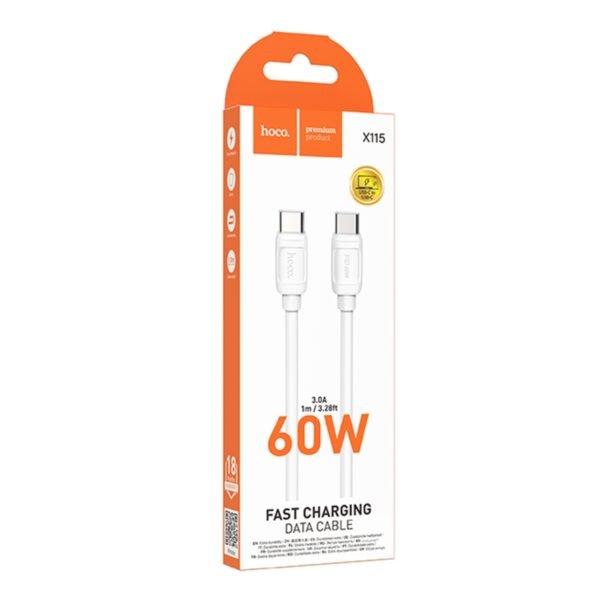 Кабель USB Hoco X115 Type-C to Type-C 60W