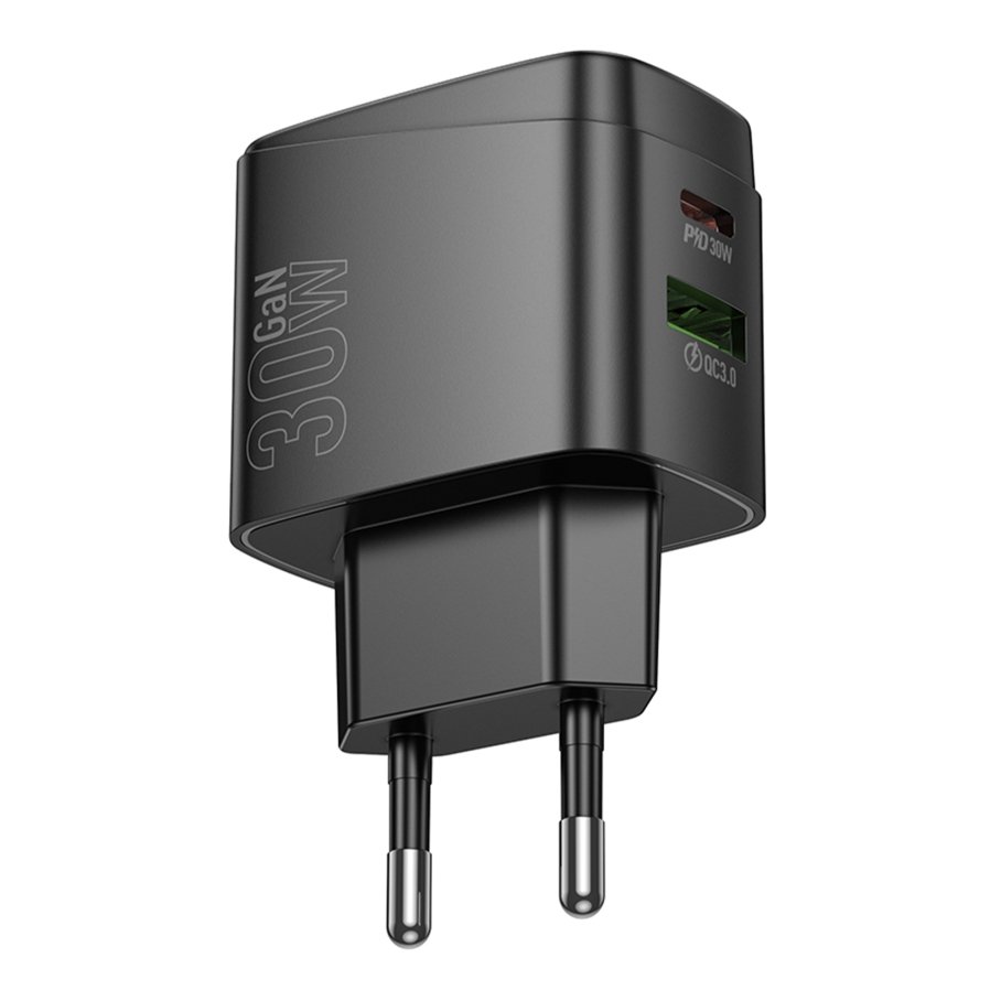 Мережевий Зарядний Пристрій Hoco CS61A 1USB/1USB-C PD/QC 30W GAN - Зображення 6