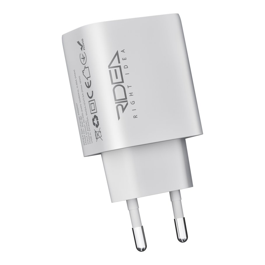 Мережевий Зарядний Пристрій Ridea RW-18120 Rapid 1USB QC 18W - Зображення 3