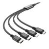 Кабель USB Hoco X76 4-in-1 IP+2Type-C+Micro 2A