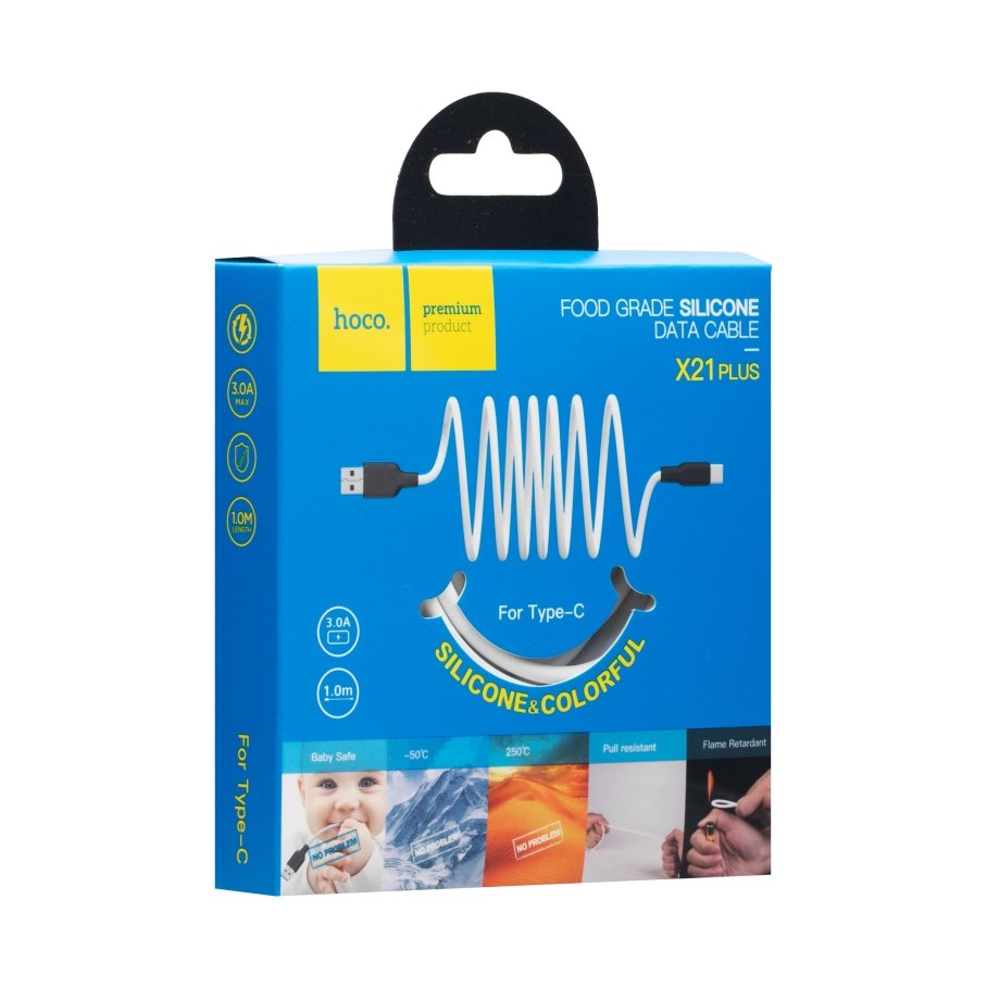 Кабель USB Hoco X21 Plus Silicone Type-C - Зображення 2