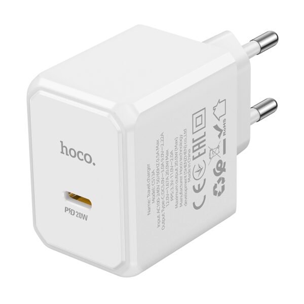 81066e57-f575-11ee-809d-9457a566888c-big.jpg Мережевий Зарядний Пристрій Hoco CS13A 1USB-C PD/QC 20W