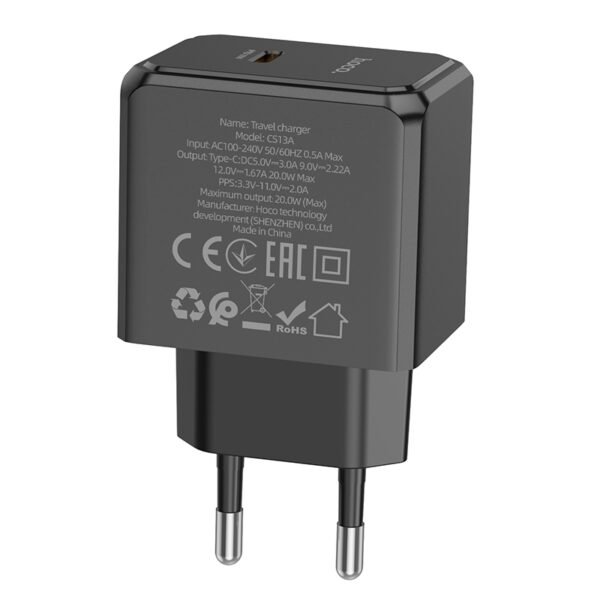 81066e58-f575-11ee-809d-9457a566888c-big.jpg Мережевий Зарядний Пристрій Hoco CS13A 1USB-C PD/QC 20W