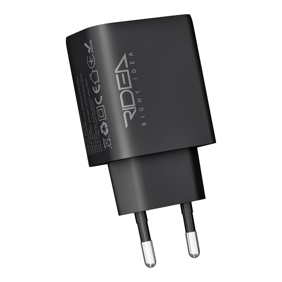 Мережевий Зарядний Пристрій Ridea RW-20220 Rapid Duo 1USB/1USB-C QC/PD 20W - Зображення 3