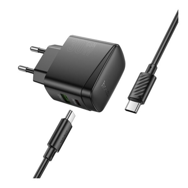 8365fe5c-f4e2-11ef-80c1-9457a5668888-big.jpg Мережевий Зарядний Пристрій Hoco CS61A 1USB/1USB-C PD/QC 30W GAN+Type-C to Type-C