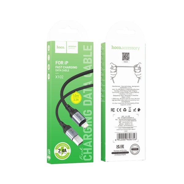 86f3f366-a101-11ef-80bb-9457a5668888-big.jpg Кабель USB Hoco X102 Lightning 2.4A