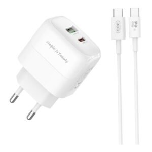 Мережевий Зарядний Пристрій XO L137 1USB-C/1USB PD/QC 20W+Type-C to Type-C New Logo