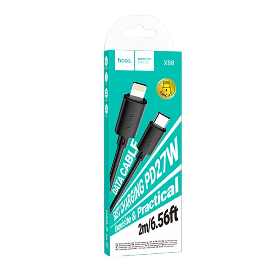 Кабель USB Hoco X88 Gratified PD27W Type-C to Lightning 2m - Зображення 3