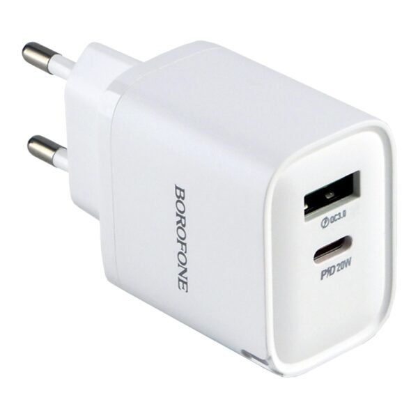 Мережевий Зарядний Пристрій Borofone BA83A 1USB-C/1USB PD/QC 20W+Type-C to Type-C