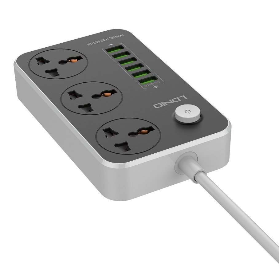 Мережевий Подовжувач LDNIO SC3604 6USB-A / 3 Sockets 2m - Зображення 5