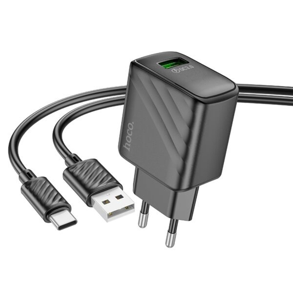 Мережевий Зарядний Пристрій Hoco CS21A 1USB QC 18W+USB to Type-C