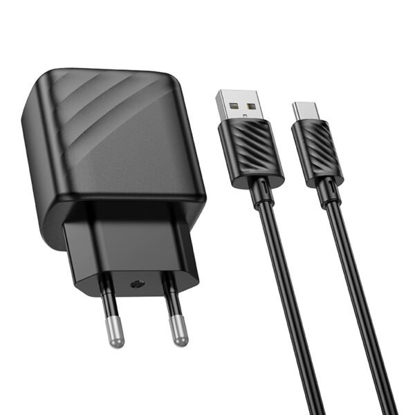 Мережевий Зарядний Пристрій Hoco CS21A 1USB QC 18W+USB to Type-C
