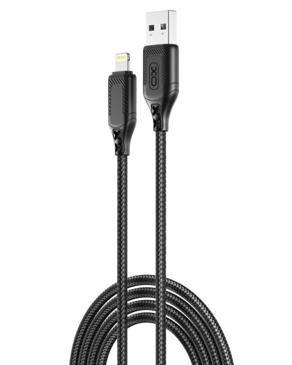 Кабель USB XO NB235 Zebra series Braided 2.4A Lightning
