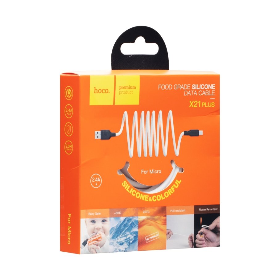 Кабель USB Hoco X21 Plus Silicone Micro - Зображення 4