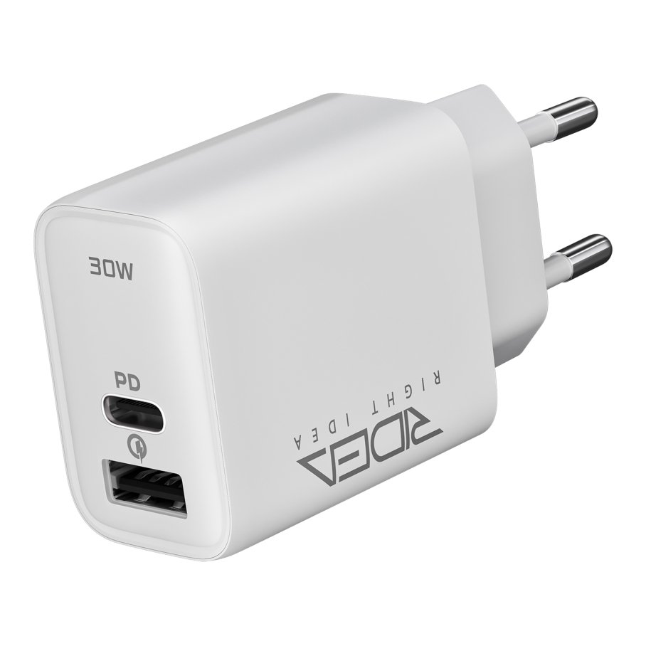 Мережевий Зарядний Пристрій Ridea RW-30120 Turbo 1USB/1USB-C QC/PD 30W - Зображення 4