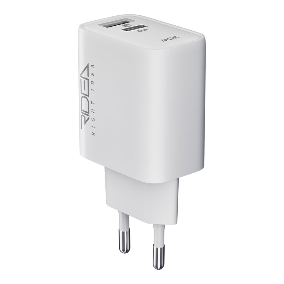 Мережевий Зарядний Пристрій Ridea RW-30120 Turbo 1USB/1USB-C QC/PD 30W - Зображення 5
