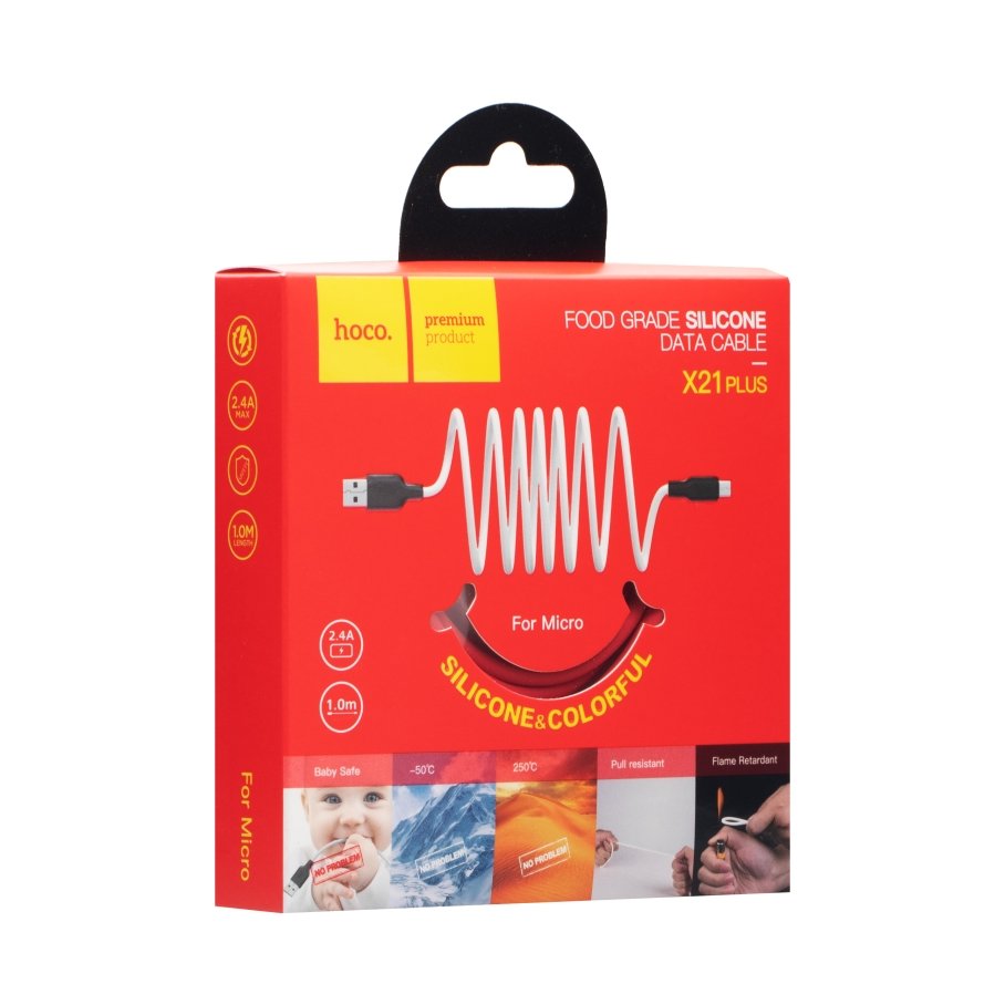 Кабель USB Hoco X21 Plus Silicone Micro - Зображення 5