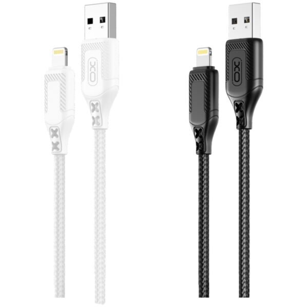 Кабель USB XO NB235 Zebra series Braided 2.4A Lightning